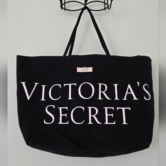 Victoria's Secret Handbags - Victoria's Secret Extra Large Black Canvas Tote Bag